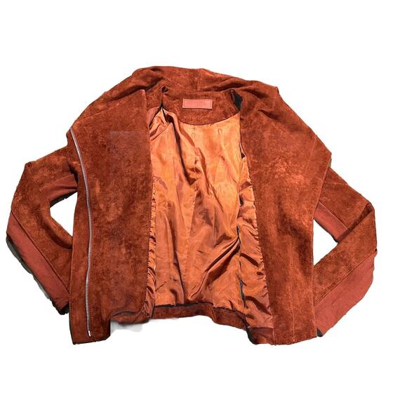 Blank NYC SL8 Brown Faux Suede Leather Moto Jacket Sz Small - Picture 4 of 9